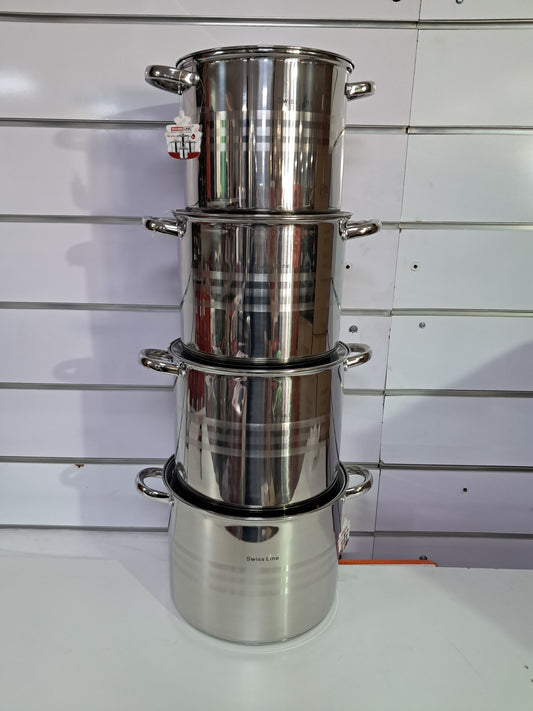 Juego de 4 Ollas Alta de Acero Inoxidable 6L/8L/10L /12L