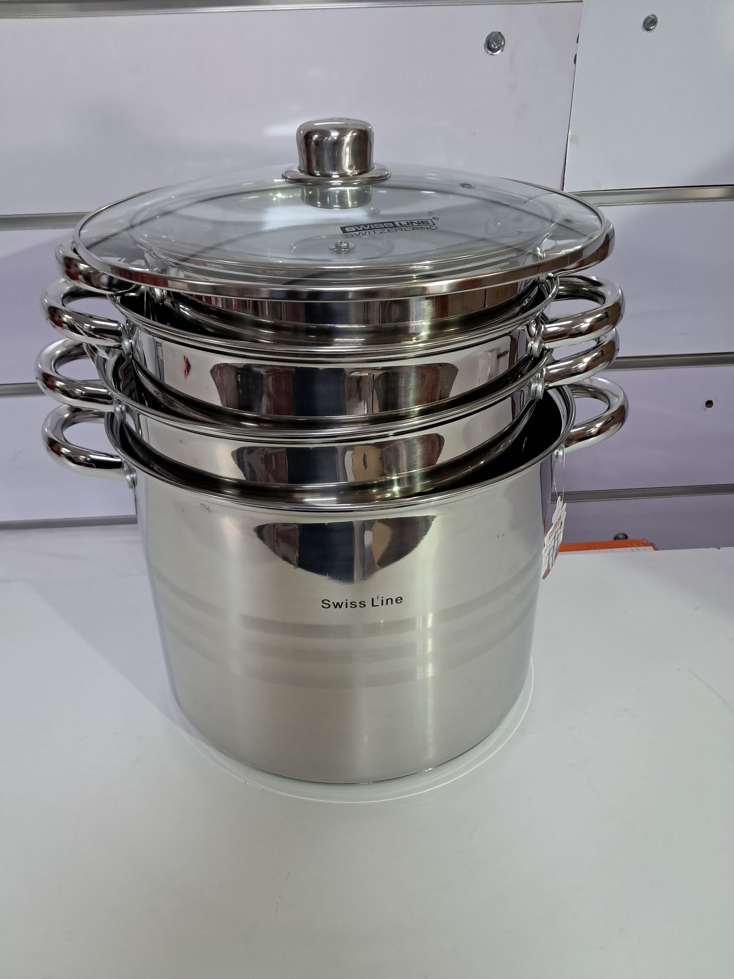 Juego de 4 Ollas Alta de Acero Inoxidable 6L/8L/10L /12L