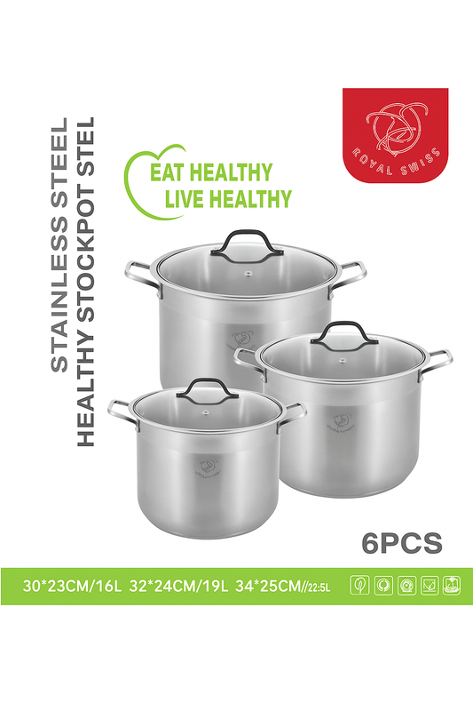 Juego de Ollas de Acero Inoxidable Royal Swiss