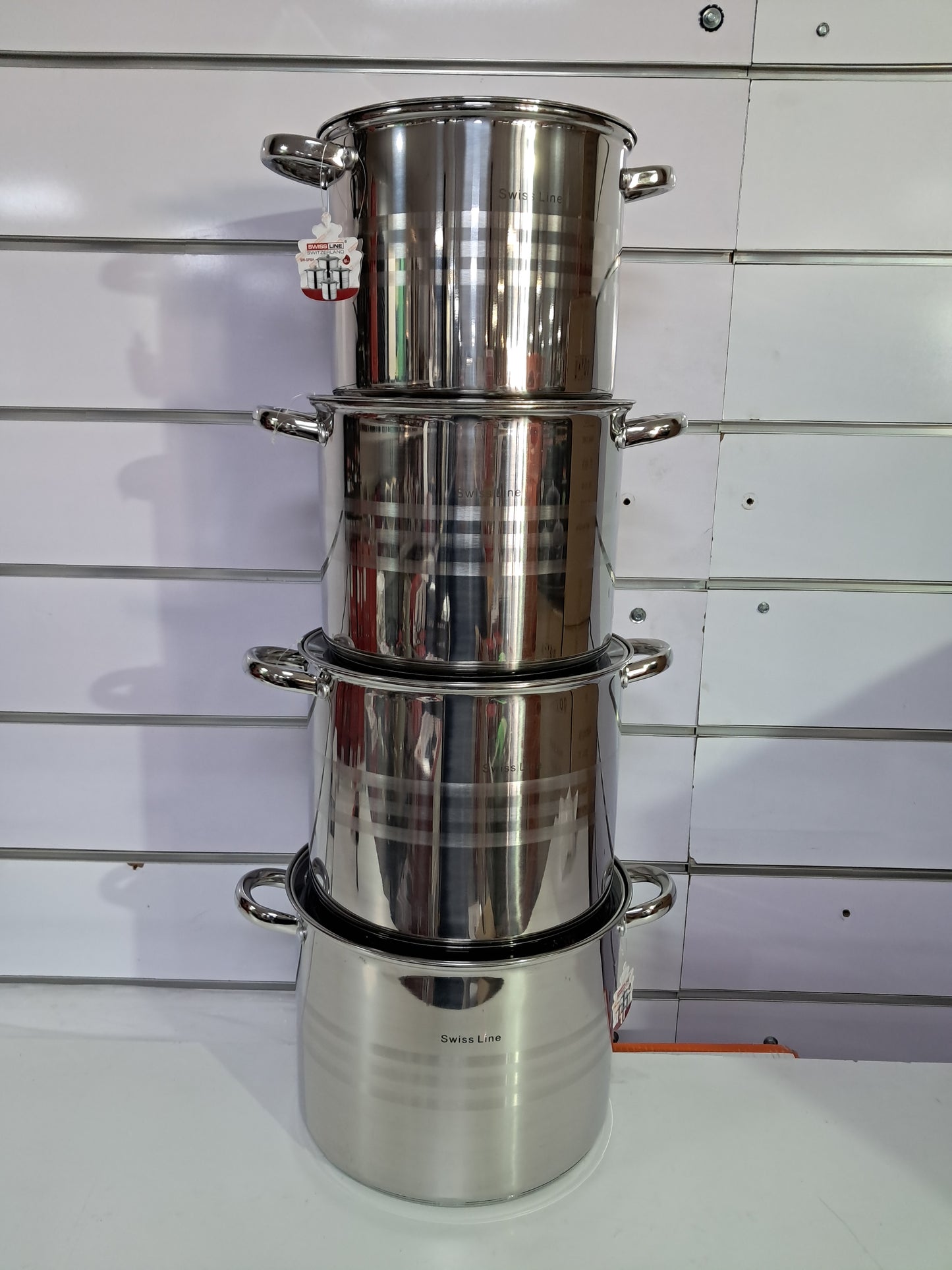 Juego de 4 Ollas Alta de Acero Inoxidable 6L/8L/10L /12L