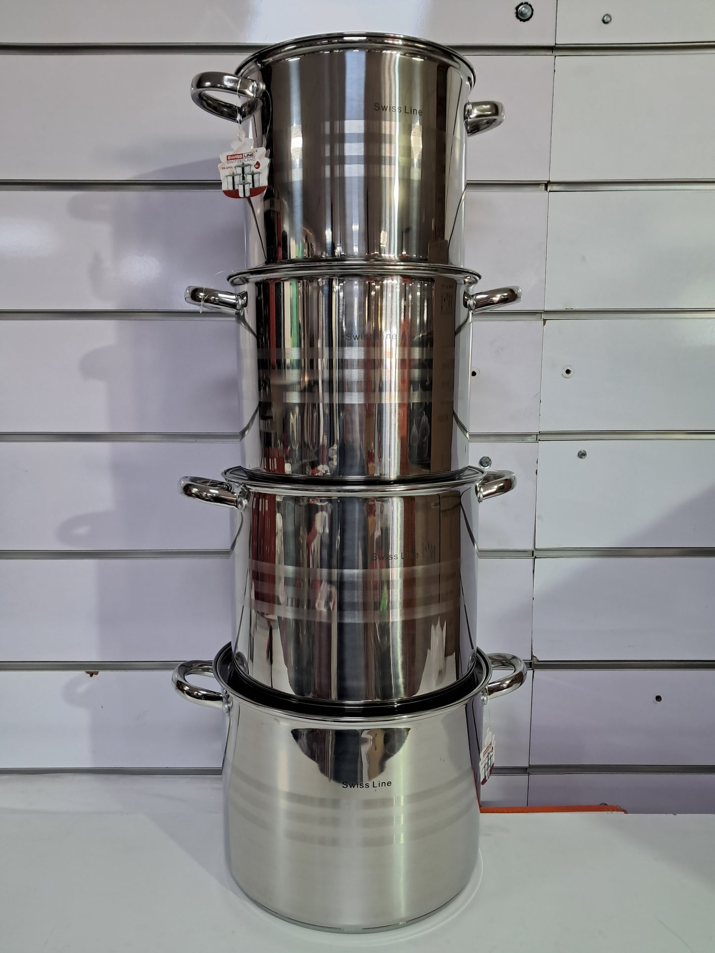 Juego de 4 Ollas Alta de Acero Inoxidable 6L/8L/10L /12L