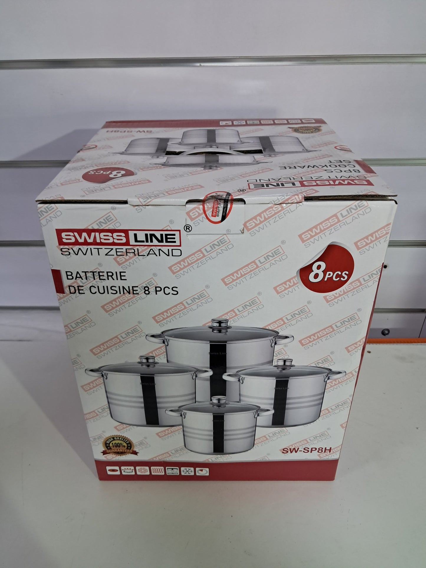 Juego de 4 Ollas Alta de Acero Inoxidable 6L/8L/10L /12L