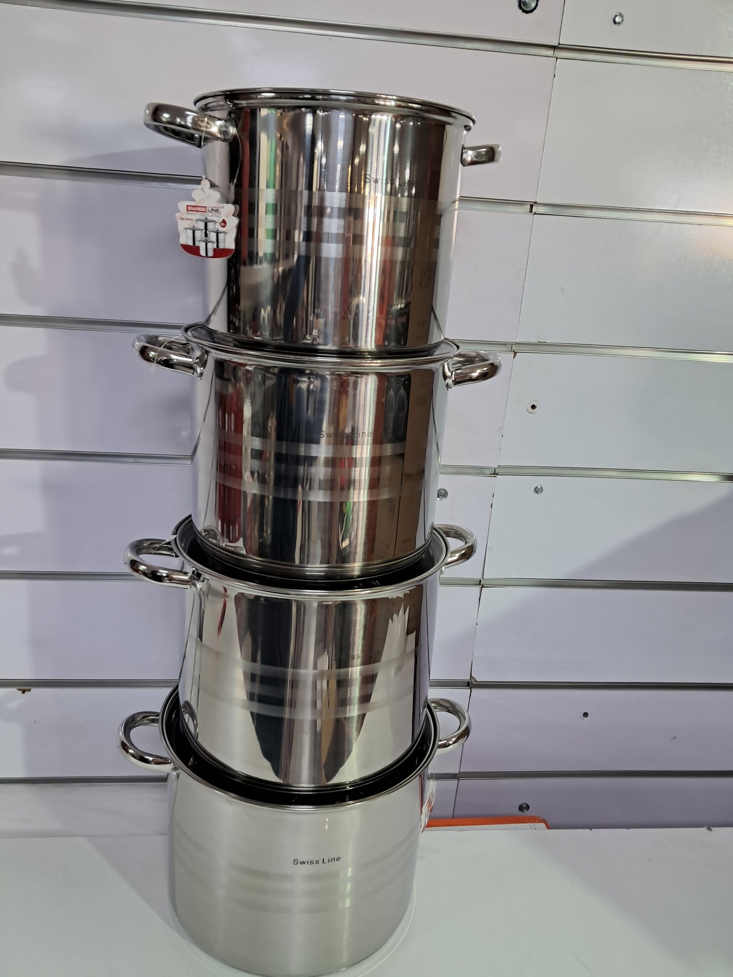 Juego de 4 Ollas Alta de Acero Inoxidable 6L/8L/10L /12L