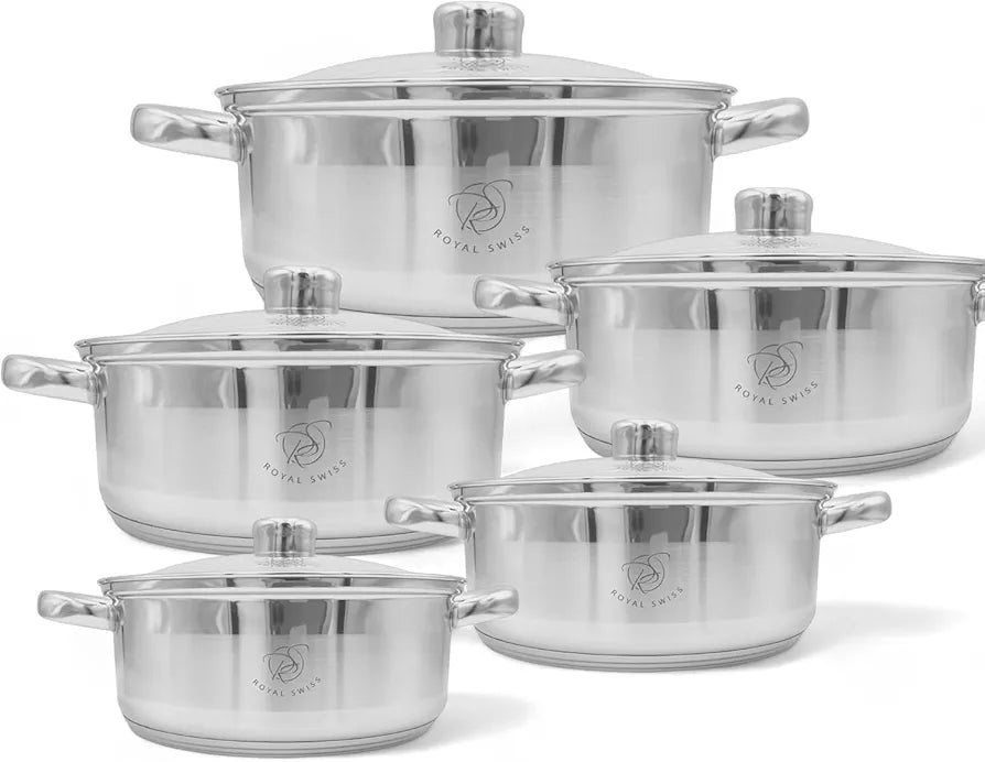 Set de Ollas Royal Swiss Acero Inoxidable (5 Piezas)